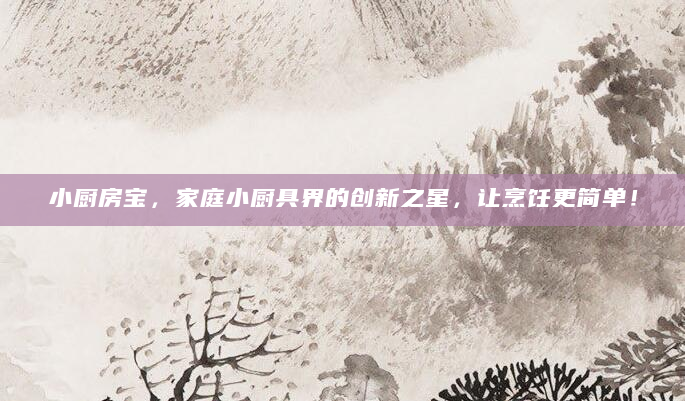 小厨房宝，家庭小厨具界的创新之星，让烹饪更简单！