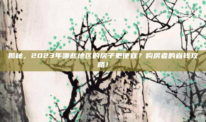 揭秘，2023年哪些地区的房子更便宜？购房者的省钱攻略！