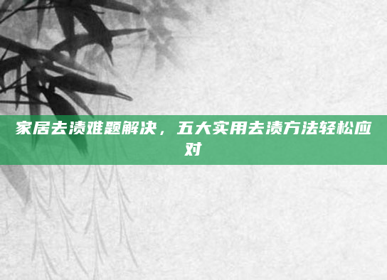 家居去渍难题解决，五大实用去渍方法轻松应对