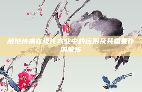 趟地技术在现代农业中的应用及其重要作用解析