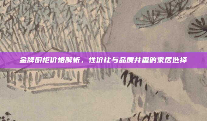 金牌厨柜价格解析，性价比与品质并重的家居选择