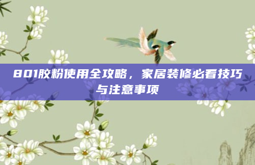 801胶粉使用全攻略，家居装修必看技巧与注意事项