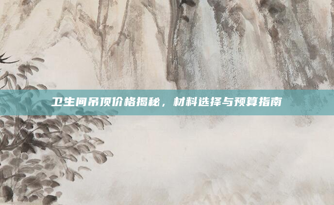 卫生间吊顶价格揭秘，材料选择与预算指南
