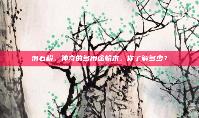 滑石粉，神奇的多用途粉末，你了解多少？