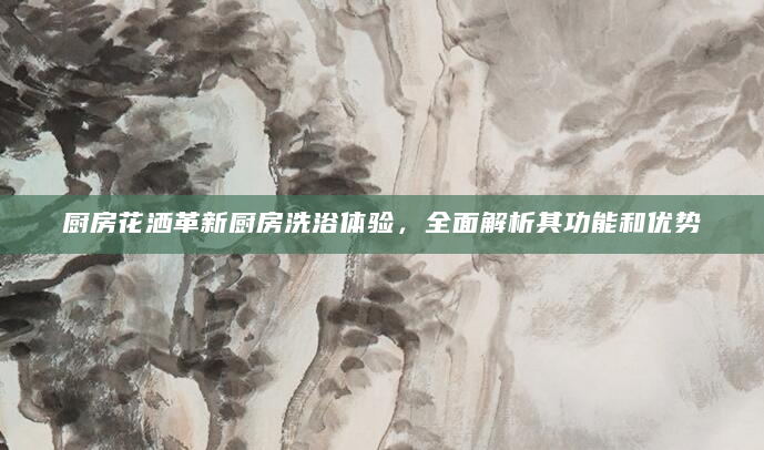 厨房花洒革新厨房洗浴体验，全面解析其功能和优势
