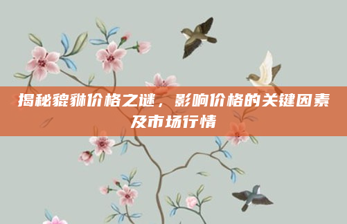 揭秘貔貅价格之谜，影响价格的关键因素及市场行情