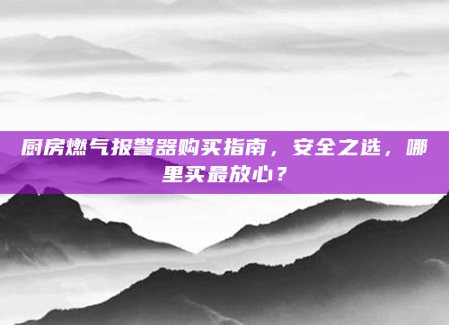 厨房燃气报警器购买指南，安全之选，哪里买最放心？