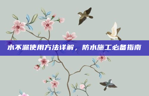 水不漏使用方法详解，防水施工必备指南