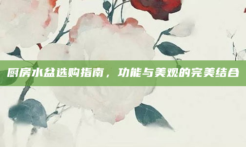 厨房水盆选购指南，功能与美观的完美结合