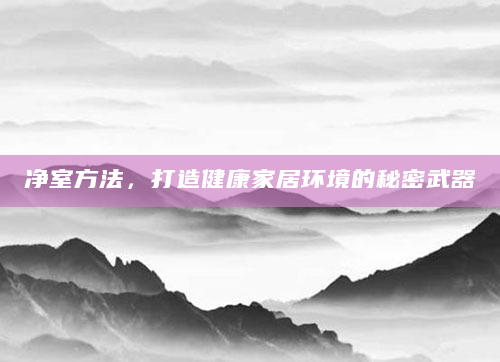 净室方法，打造健康家居环境的秘密武器