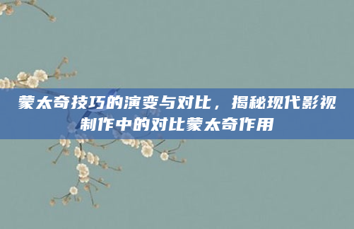 蒙太奇技巧的演变与对比，揭秘现代影视制作中的对比蒙太奇作用