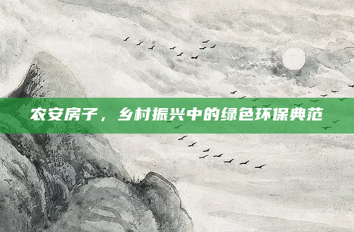 农安房子，乡村振兴中的绿色环保典范