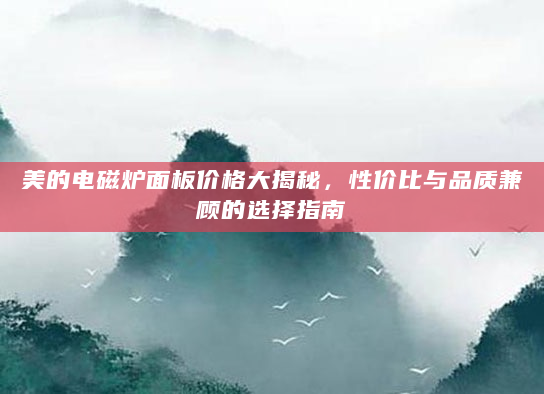 美的电磁炉面板价格大揭秘，性价比与品质兼顾的选择指南