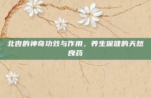 北杏的神奇功效与作用，养生保健的天然良药