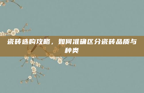 瓷砖选购攻略，如何准确区分瓷砖品质与种类