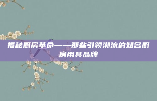 揭秘厨房革命——那些引领潮流的知名厨房用具品牌
