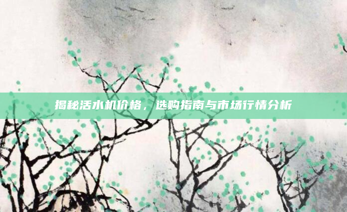 揭秘活水机价格，选购指南与市场行情分析