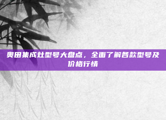奥田集成灶型号大盘点，全面了解各款型号及价格行情