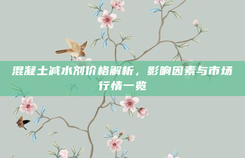 混凝土减水剂价格解析，影响因素与市场行情一览