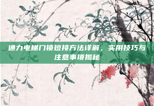 通力电梯门锁短接方法详解，实用技巧与注意事项揭秘
