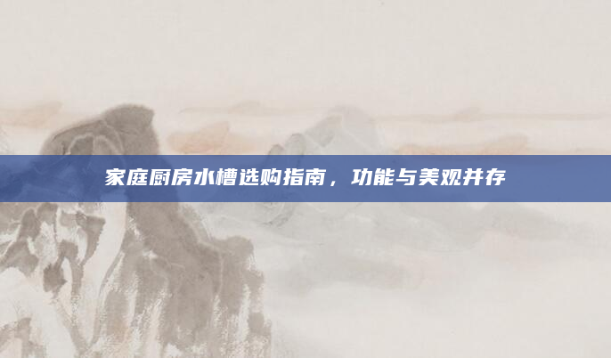 家庭厨房水槽选购指南，功能与美观并存