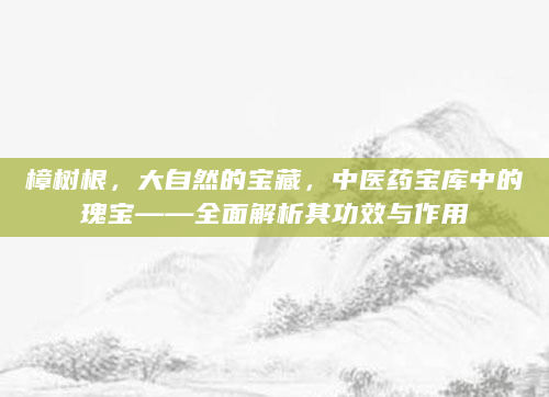 樟树根，大自然的宝藏，中医药宝库中的瑰宝——全面解析其功效与作用