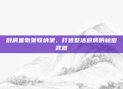 厨房置物架收纳架，打造整洁厨房的秘密武器