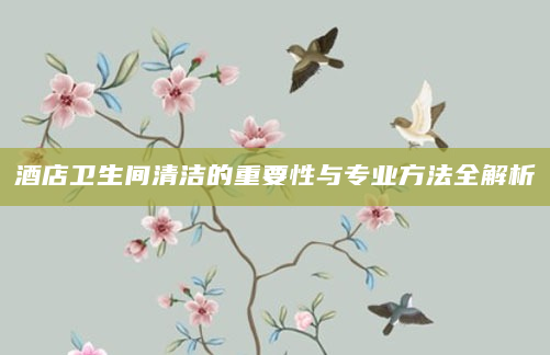 酒店卫生间清洁的重要性与专业方法全解析