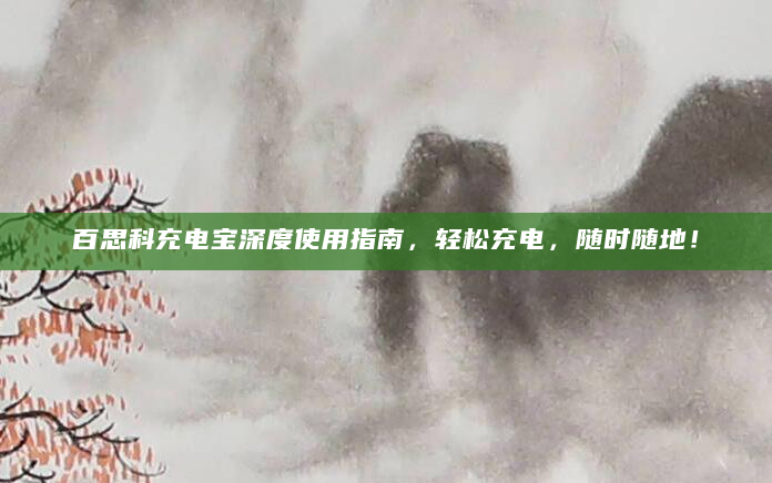百思科充电宝深度使用指南，轻松充电，随时随地！