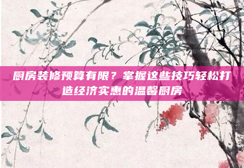 厨房装修预算有限？掌握这些技巧轻松打造经济实惠的温馨厨房