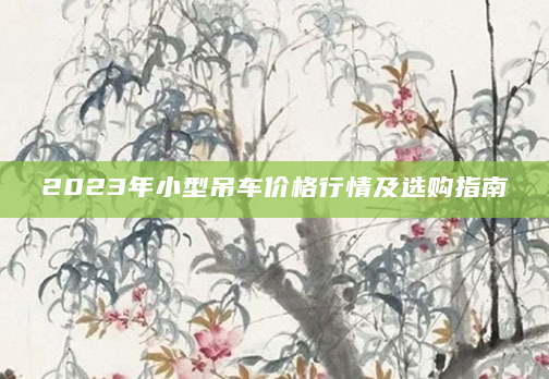 2023年小型吊车价格行情及选购指南