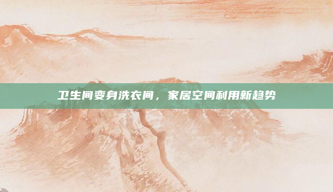 卫生间变身洗衣间，家居空间利用新趋势