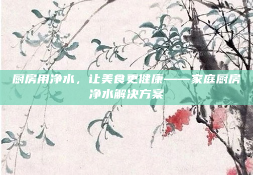 厨房用净水，让美食更健康——家庭厨房净水解决方案