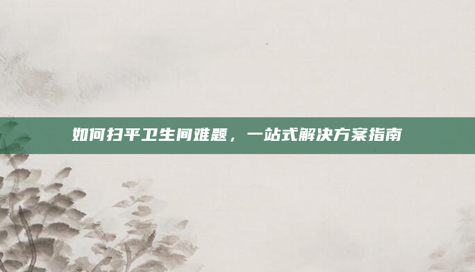 如何扫平卫生间难题，一站式解决方案指南
