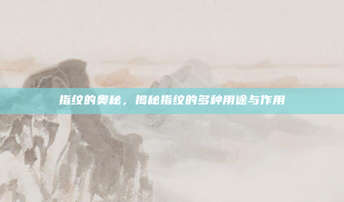 指纹的奥秘，揭秘指纹的多种用途与作用