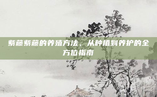 紫藤紫藤的养殖方法，从种植到养护的全方位指南