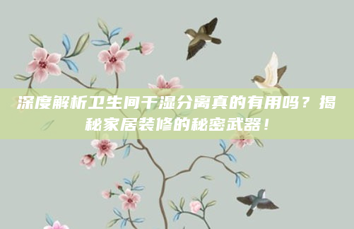 深度解析卫生间干湿分离真的有用吗？揭秘家居装修的秘密武器！