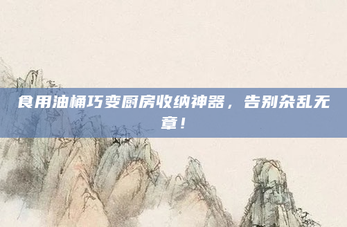 食用油桶巧变厨房收纳神器，告别杂乱无章！