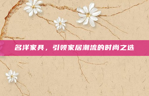 名洋家具，引领家居潮流的时尚之选