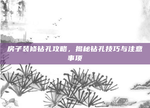 房子装修钻孔攻略，揭秘钻孔技巧与注意事项