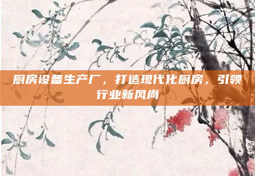 厨房设备生产厂，打造现代化厨房，引领行业新风尚