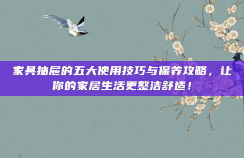 家具抽屉的五大使用技巧与保养攻略，让你的家居生活更整洁舒适！