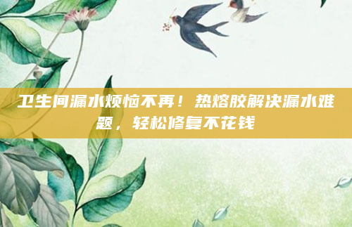 卫生间漏水烦恼不再！热熔胶解决漏水难题，轻松修复不花钱