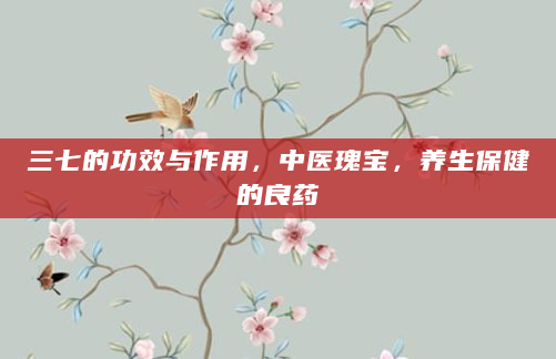 三七的功效与作用，中医瑰宝，养生保健的良药