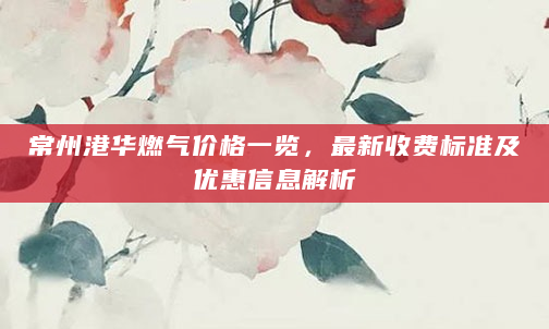 常州港华燃气价格一览，最新收费标准及优惠信息解析