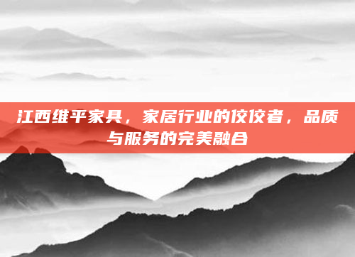 江西维平家具，家居行业的佼佼者，品质与服务的完美融合