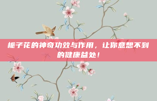 栀子花的神奇功效与作用，让你意想不到的健康益处！