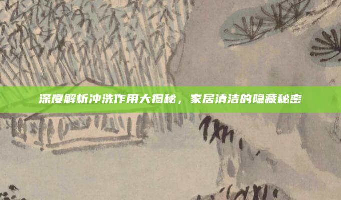 深度解析冲洗作用大揭秘，家居清洁的隐藏秘密