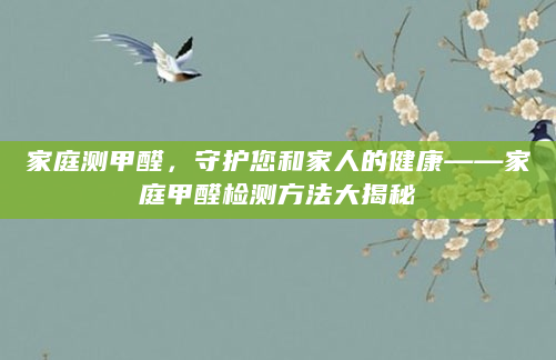 家庭测甲醛，守护您和家人的健康——家庭甲醛检测方法大揭秘