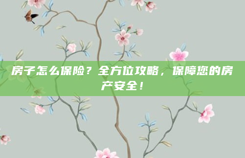 房子怎么保险？全方位攻略，保障您的房产安全！